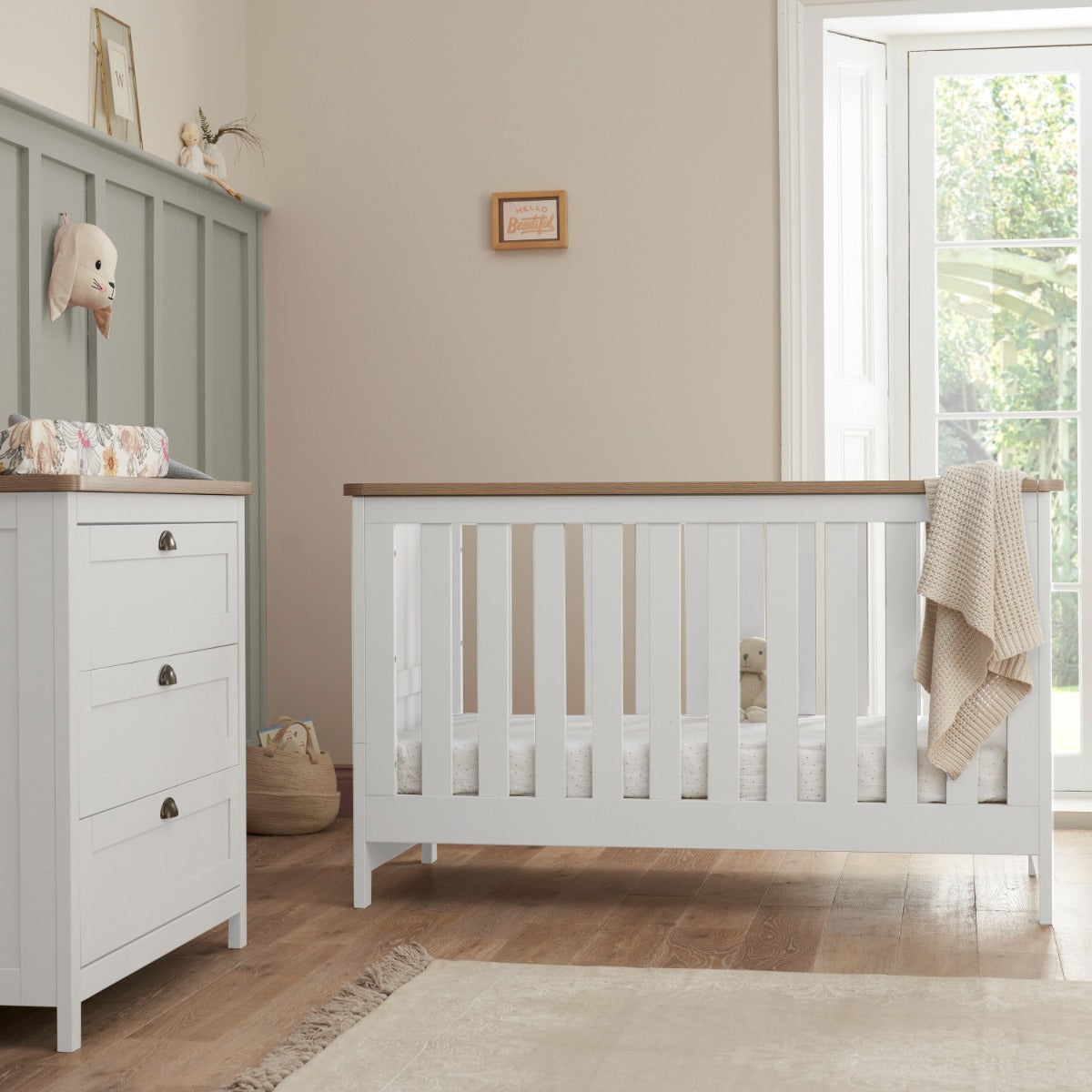 Tutti Bambini Verona 2 Piece Room Set - White & Oak