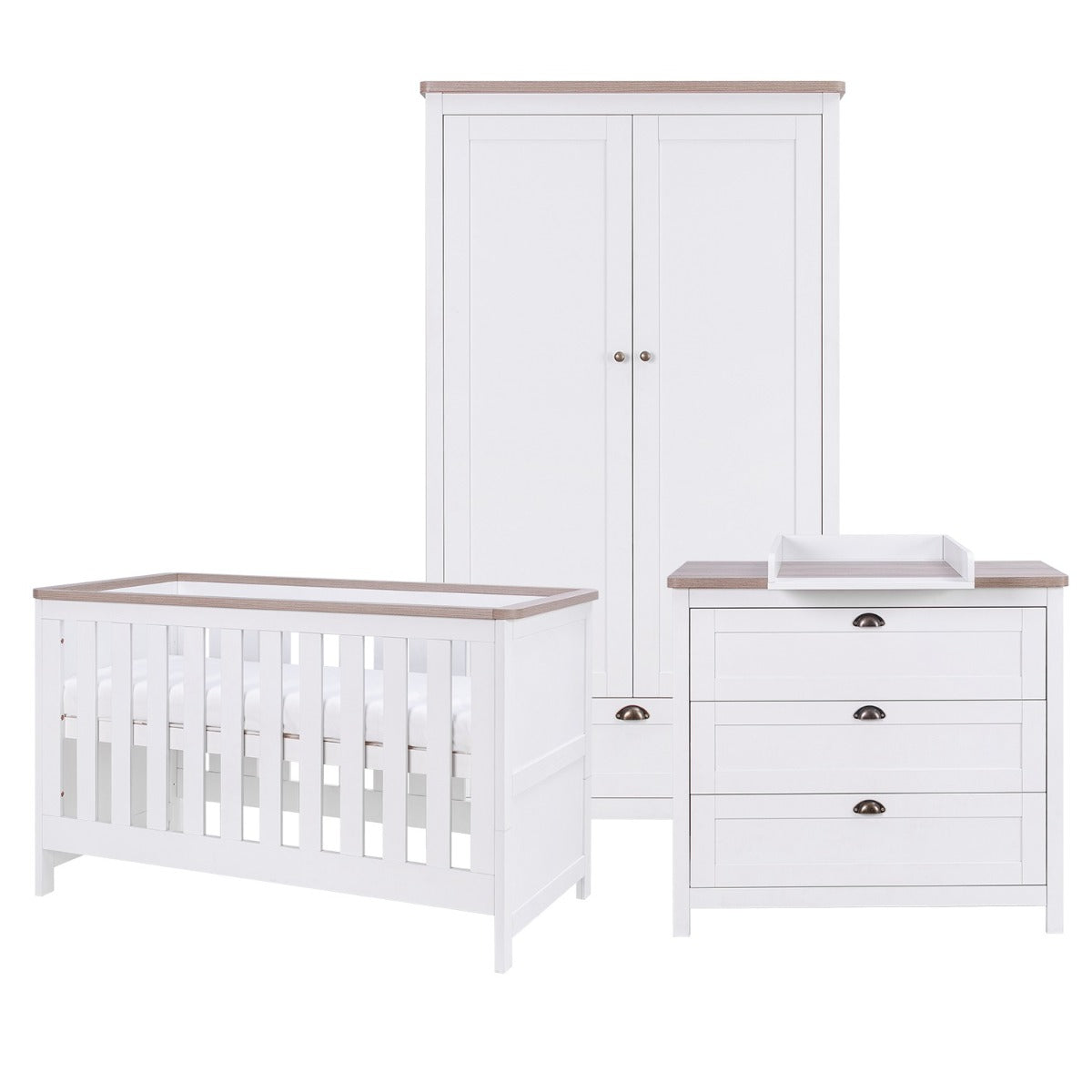 Tutti Bambini Verona 3 Piece Room Set - White & Oak