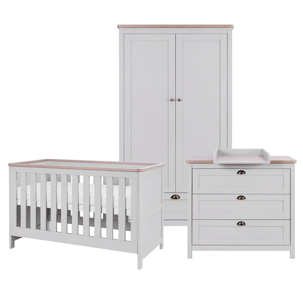 Tutti Bambini Verona 3 Piece Room Set - Dove Grey & Oak