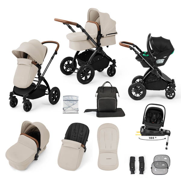 Stomp Luxe 12 Piece Travel System with Nimbus 180° Spin Car Seat & Base