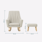 Tutti Bambini Jonah Rocking Chair & Footstool - Pebble