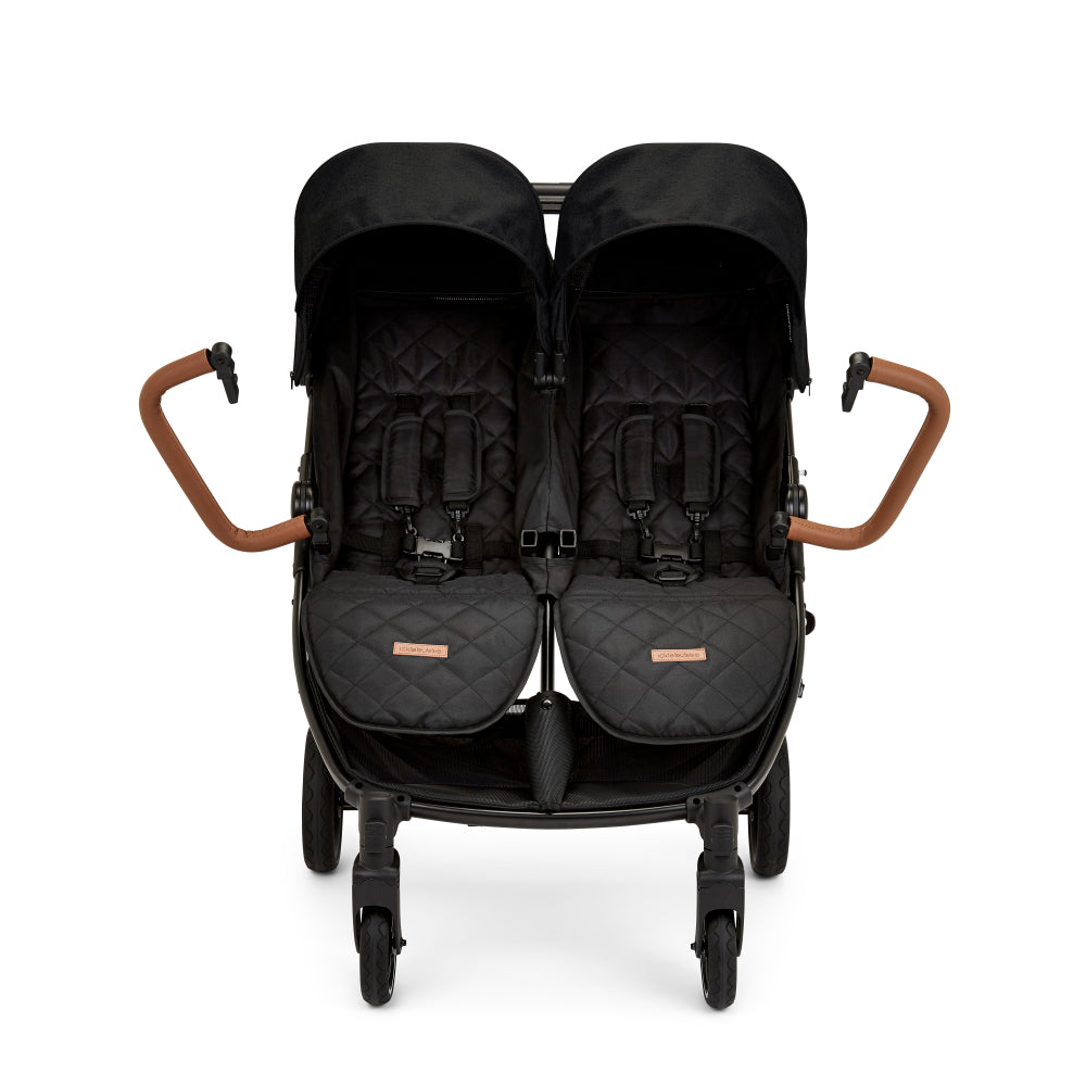 Ickle Bubba Venus Max Double Stroller- Black Tan