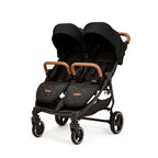 Ickle Bubba Venus Max Double Stroller- Black Tan