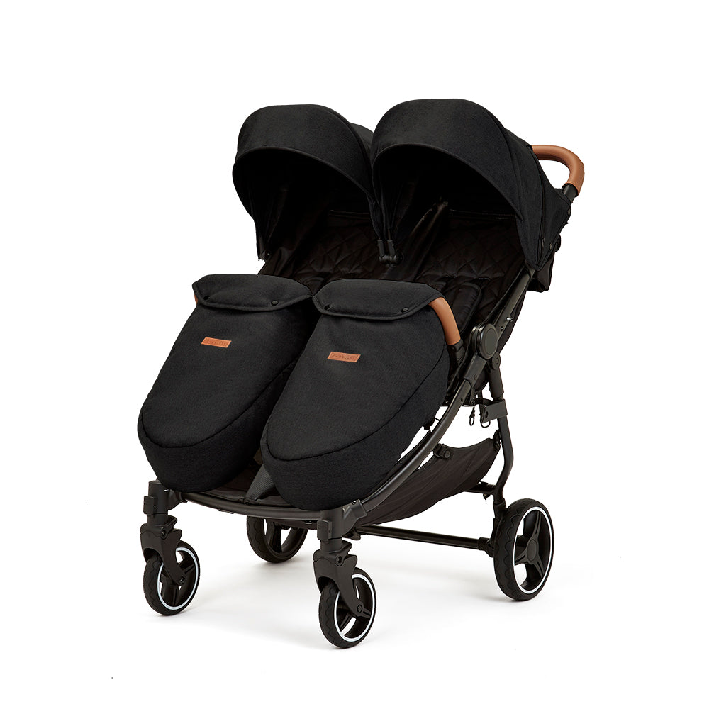 Ickle Bubba Venus Max Double Stroller- Black Tan