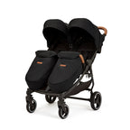 Ickle Bubba Venus Max Double Stroller- Black Tan