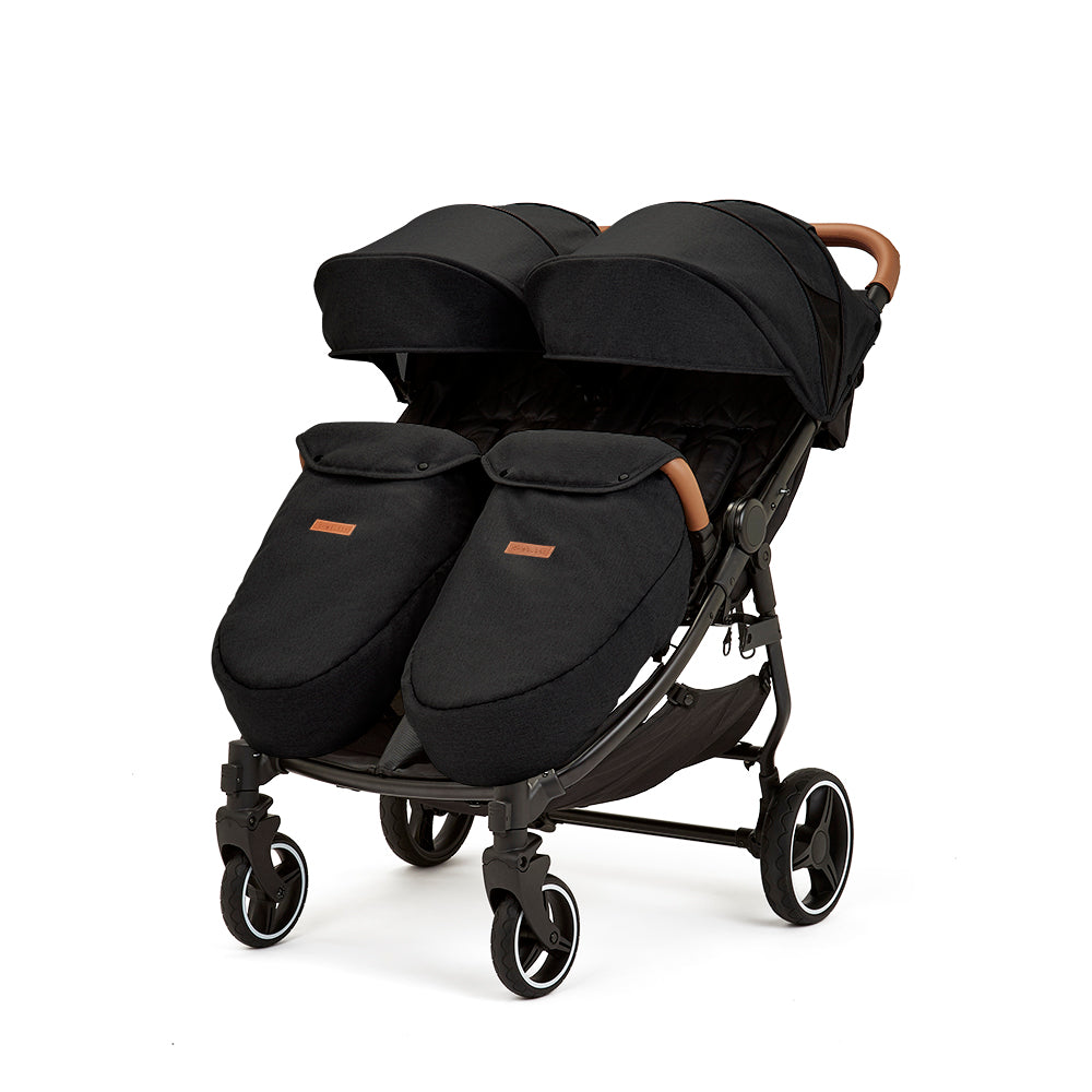 Ickle Bubba Venus Max Double Stroller- Black Tan