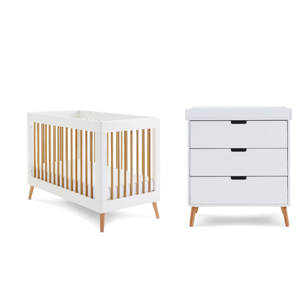 Obaby Maya Mini 2 Piece Room Set-White With Natural