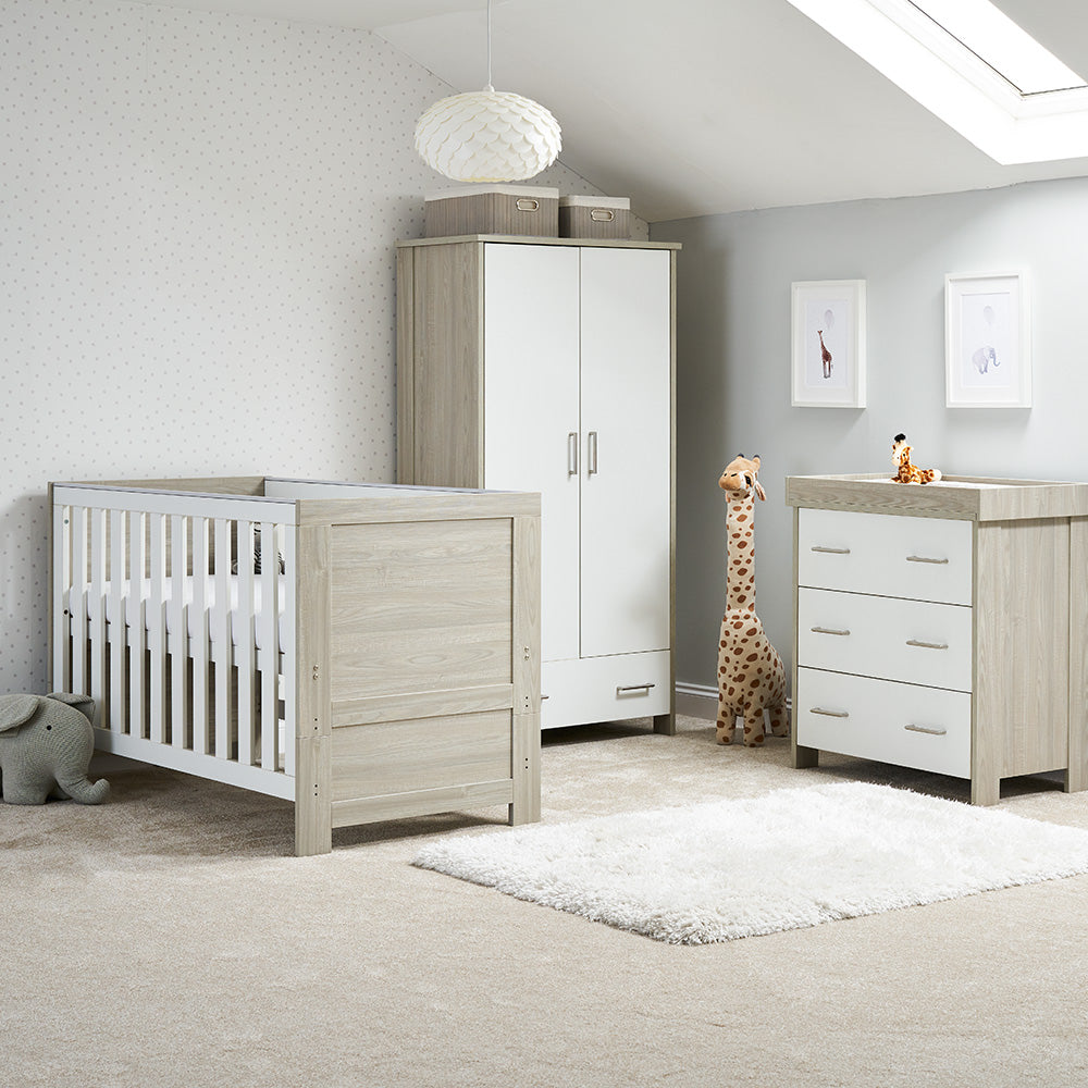 Obaby Nika 3 Piece Room Set -  Grey Wash & White