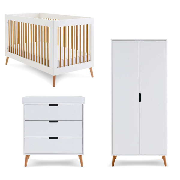 Obaby Maya 3 Piece Room Set-White With Natural