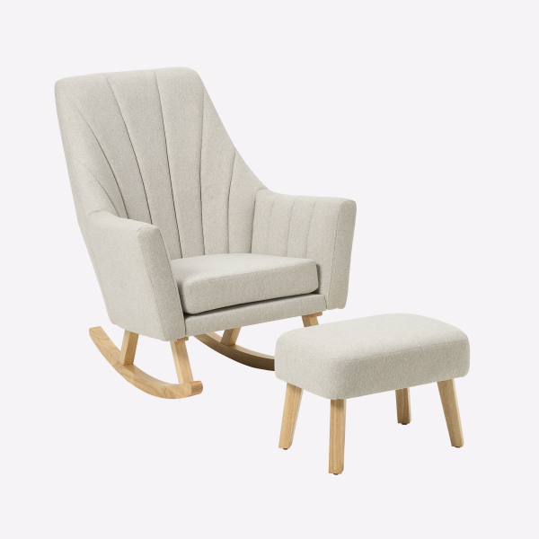Tutti Bambini Jonah Rocking Chair & Footstool - Pebble
