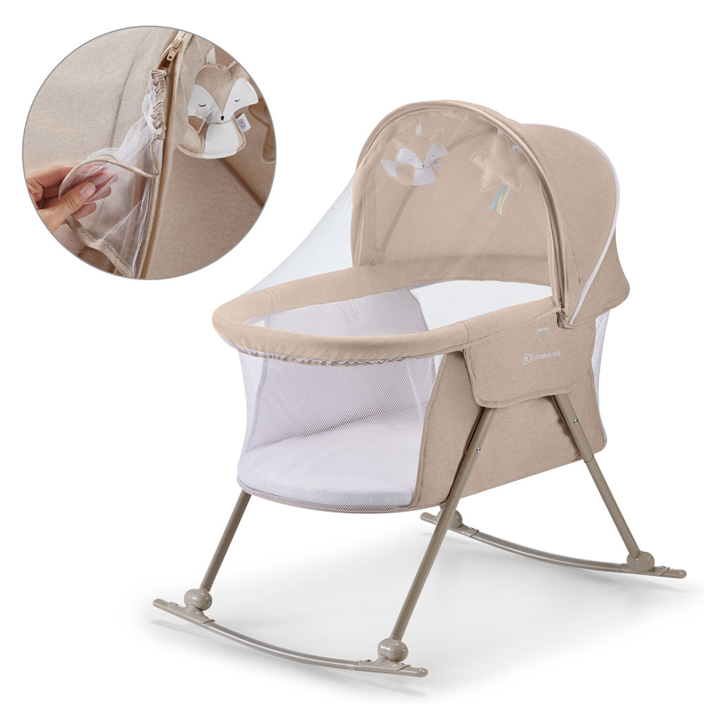 Kinderkraft Lovi 3 in 1 Baby Crib Beige