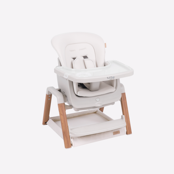 Tutti Bambini Nova Evolutionary Highchair - Scandinavian Walnut & Ecru