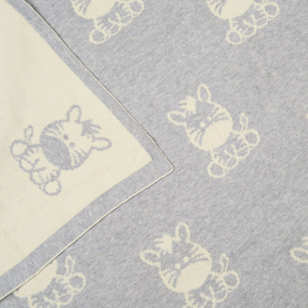 Clair De Lune Reversible Zebra Knitted Blanket