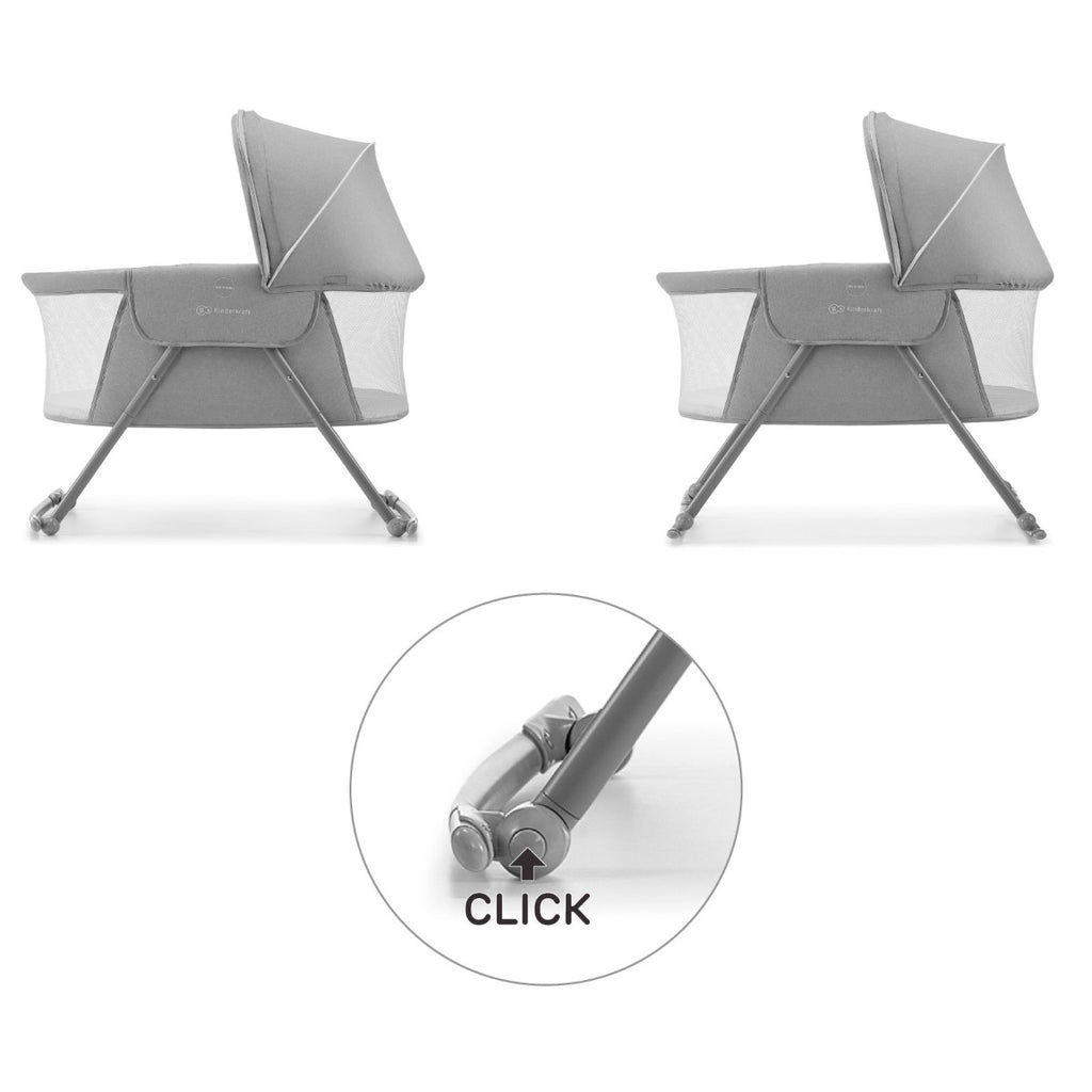 Kinderkraft Lovi 3 in 1 Baby Crib Grey