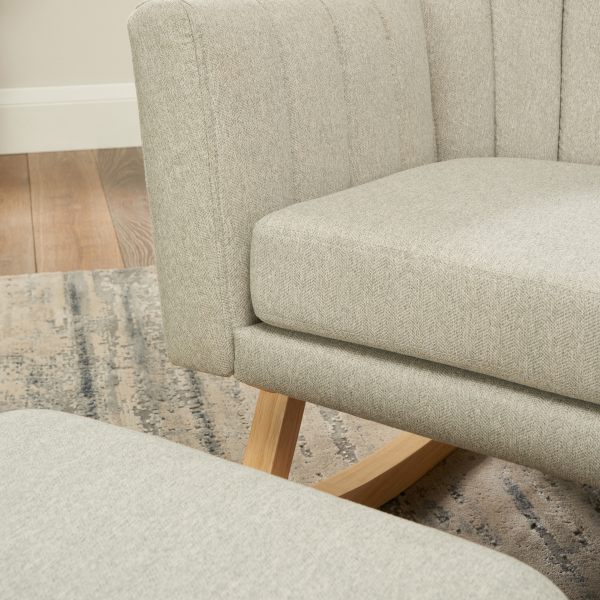 Tutti Bambini Jonah Rocking Chair & Footstool - Pebble