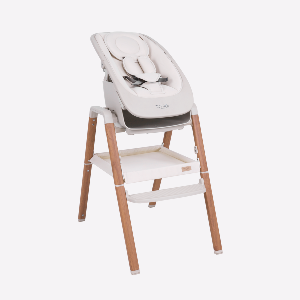 Tutti Bambini Nova Birth to 12 Years Complete Highchair Package - Scandinavian Walnut & Ecru