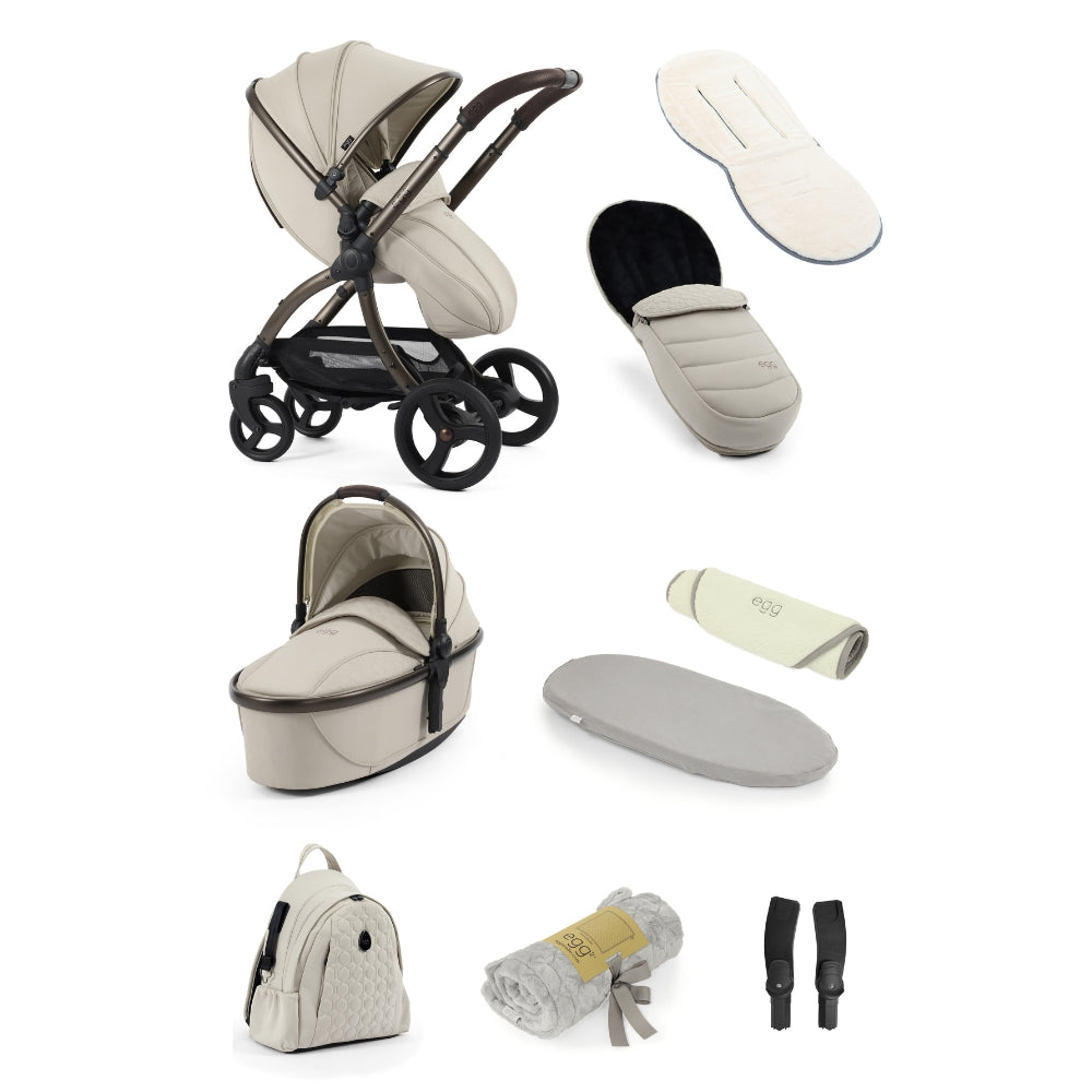 egg3 Stroller Snuggle Bundle with Carrycot and accessories