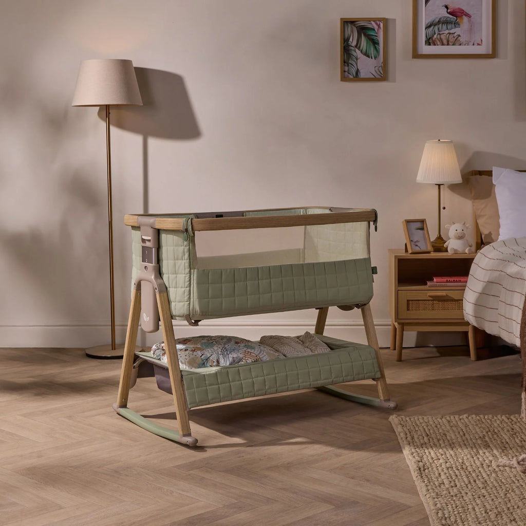 Tutti Bambini Cozee Sense Bedside Crib - Soft Walnut/Cocoa