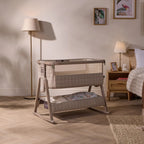 Tutti Bambini Cozee Sense Bedside Crib - Soft Walnut/Cocoa