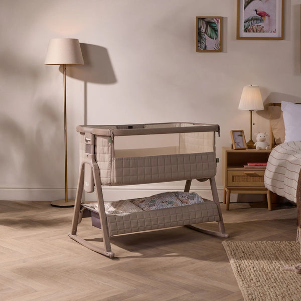 Tutti Bambini Cozee Sense Bedside Crib - Soft Walnut/Cocoa