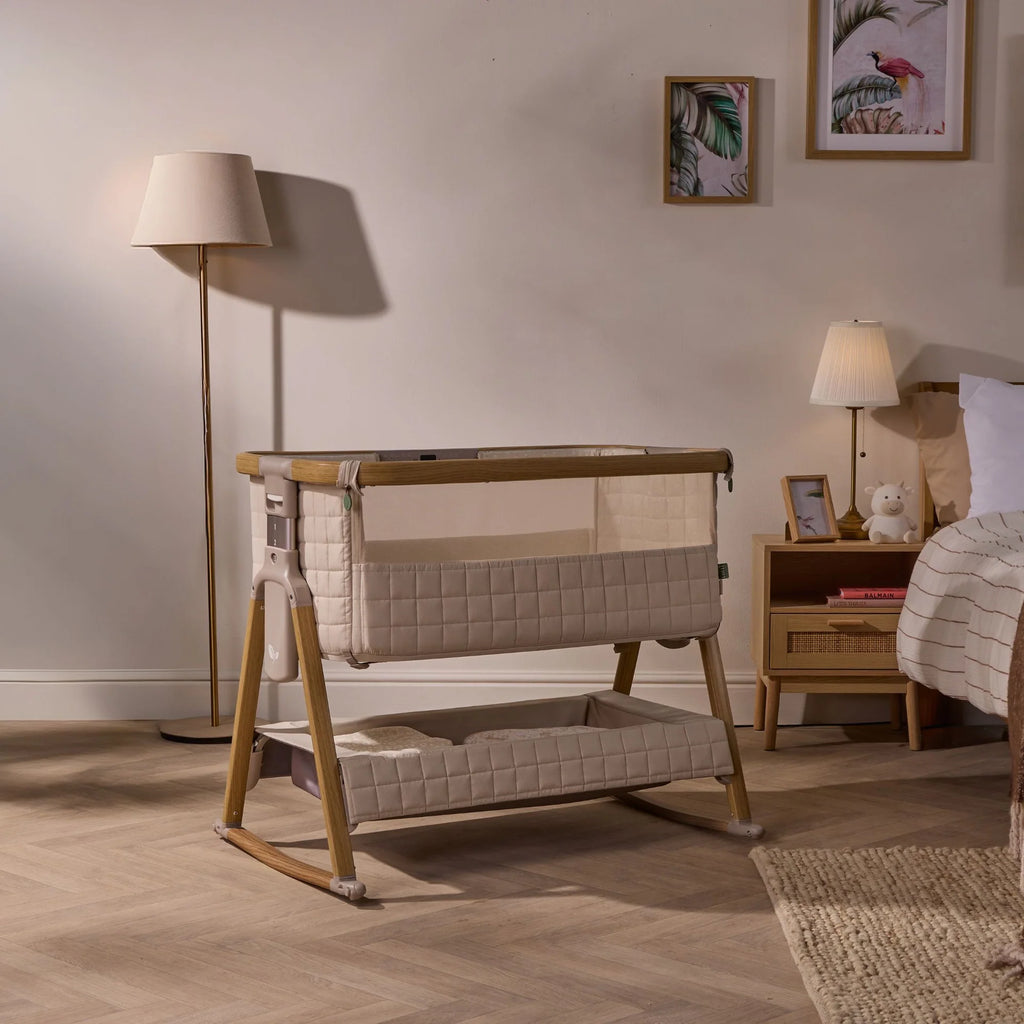 Tutti Bambini Cozee Sense Bedside Crib - Soft Walnut/Cocoa