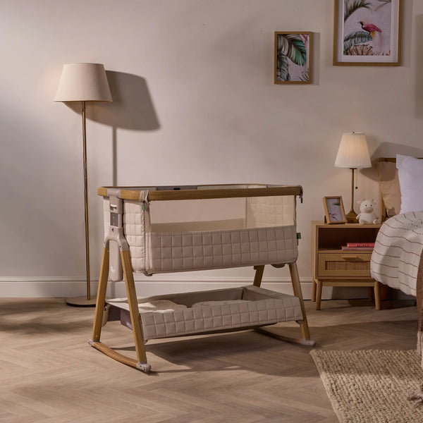 Tutti Bambini Cozee Sense Bedside Crib - Soft Walnut/Cocoa