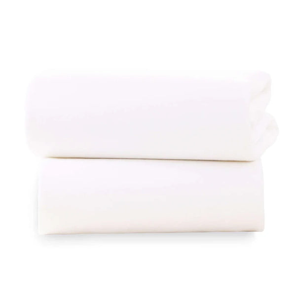 Clair de Lune 2 Pack Cotton Fitted Pram/Crib Sheets - 90 x 40 cm