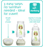MAM Self Sterilising Anti-Colic Bottle 260ml Pack of 3