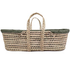 Clair De Lune Organic Palm Moses Basket - Forest Green