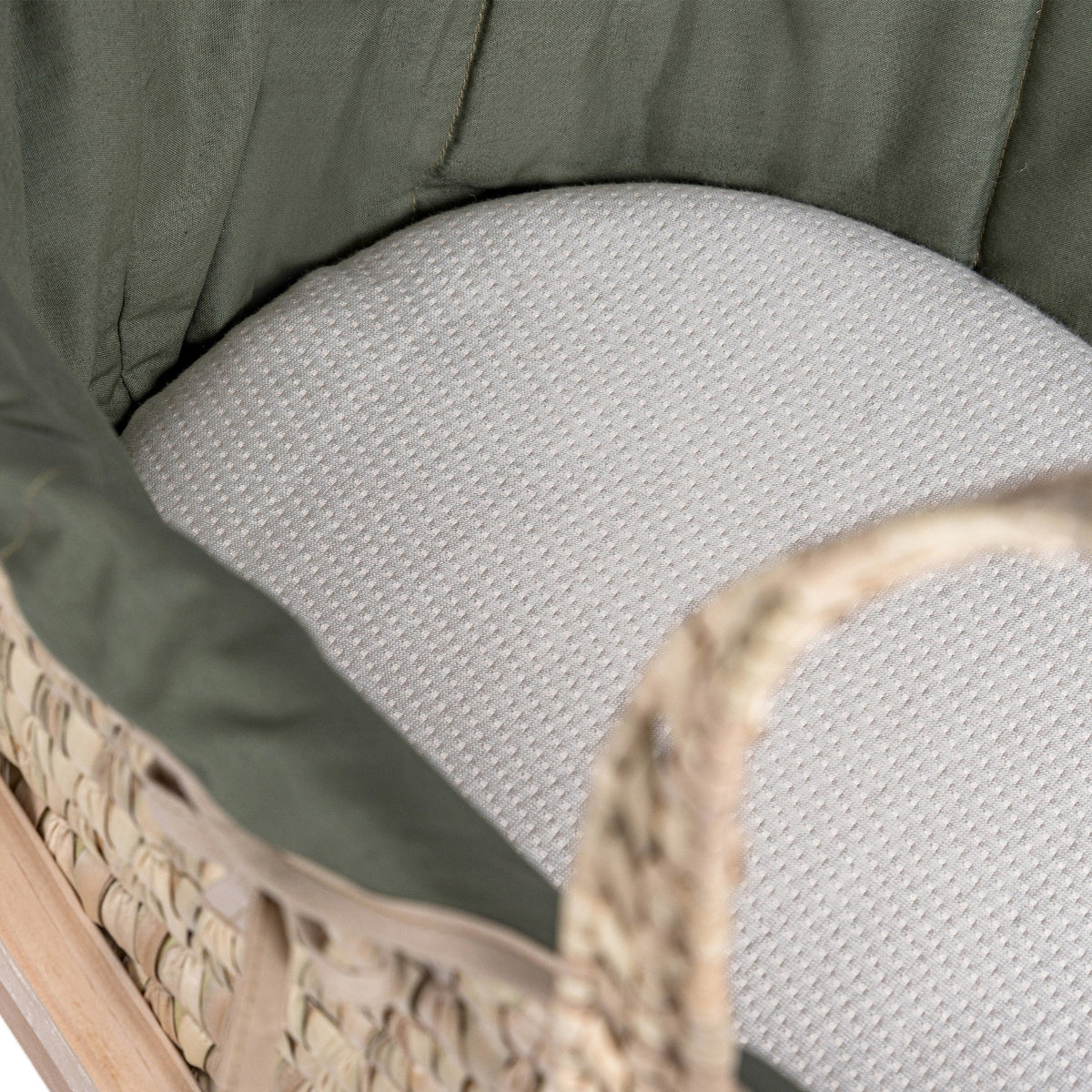 Clair De Lune Organic Palm Moses Basket - Forest Green