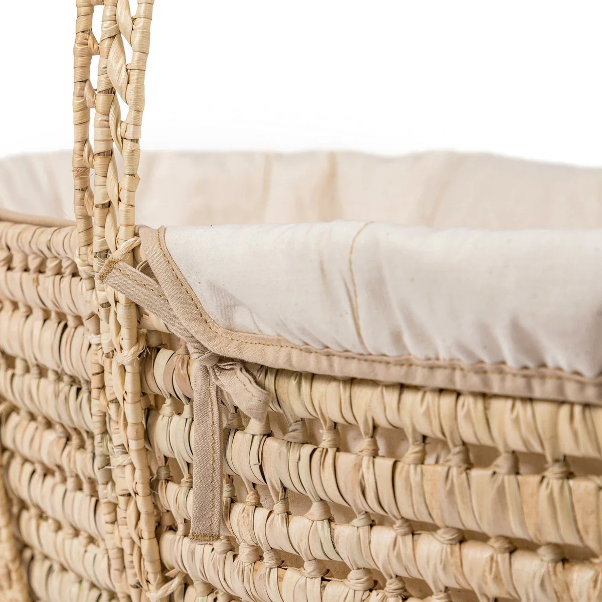 Clair De Lune Organic Palm Moses Basket - Natural Cream