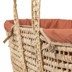 Clair De Lune Organic Palm Moses Basket with Folding Stand - Rust Orange