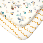 Tutti Bambini Bedside Crib Fitted Sheets 2pk - Our Planet