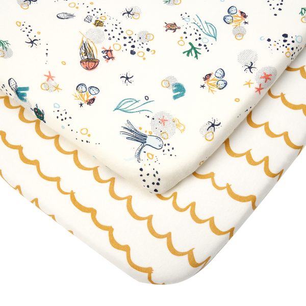 Tutti Bambini Bedside Crib Fitted Sheets 2pk - Our Planet