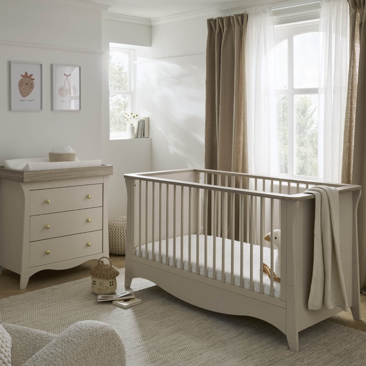 CuddleCo Clara 2 Piece Nursery Furniture Set - Cashmere & Ash