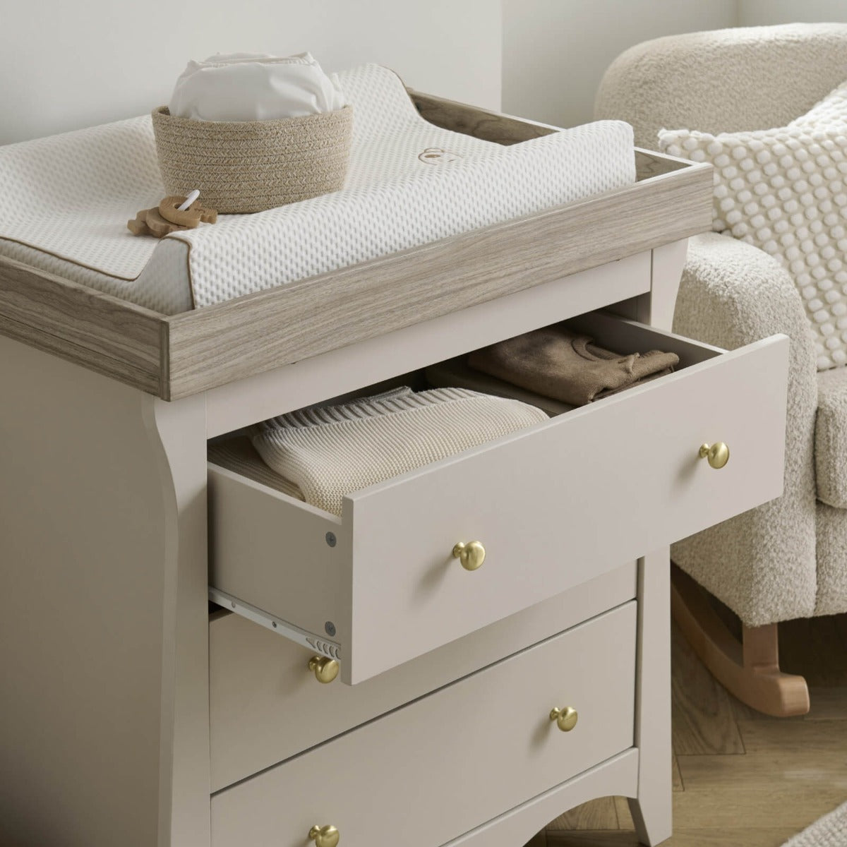 CuddleCo Clara 2 Piece Nursery Furniture Set - Cashmere & Ash