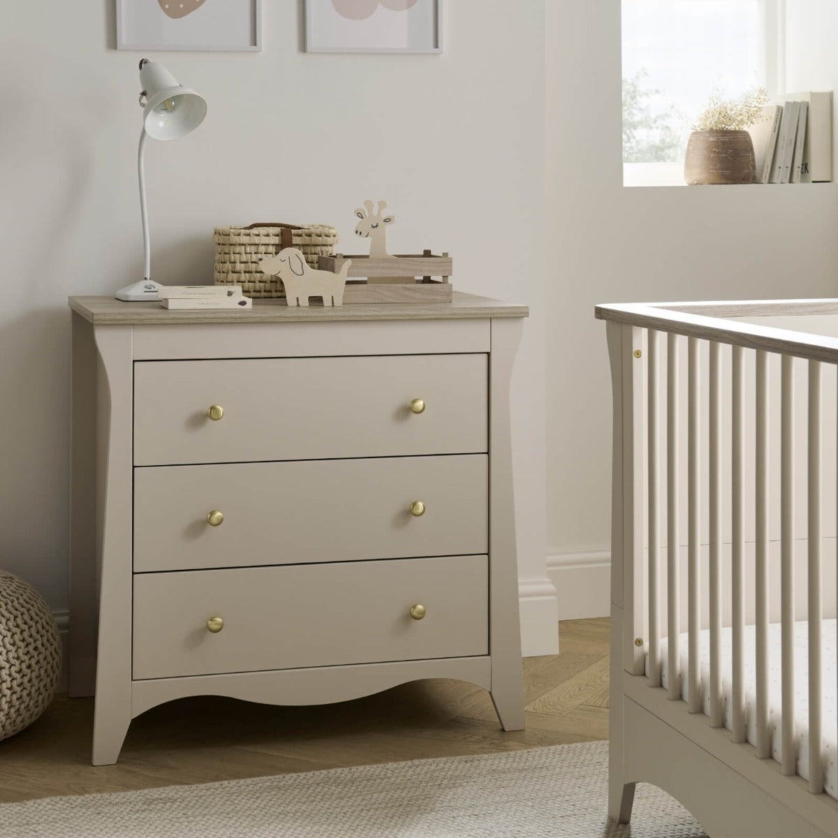 CuddleCo Clara 2 Piece Nursery Furniture Set - Cashmere & Ash