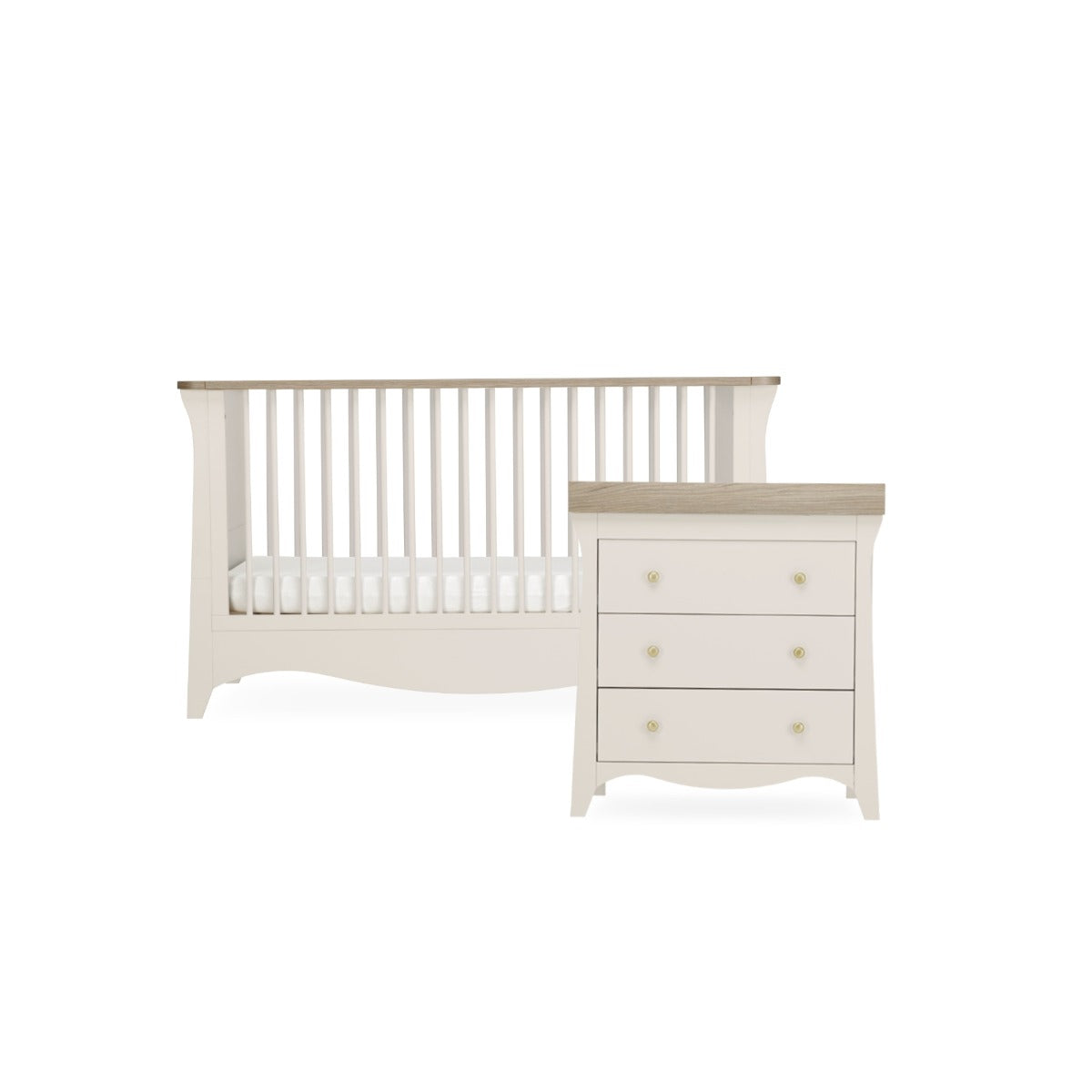 CuddleCo Clara 2 Piece Nursery Furniture Set - Cashmere & Ash