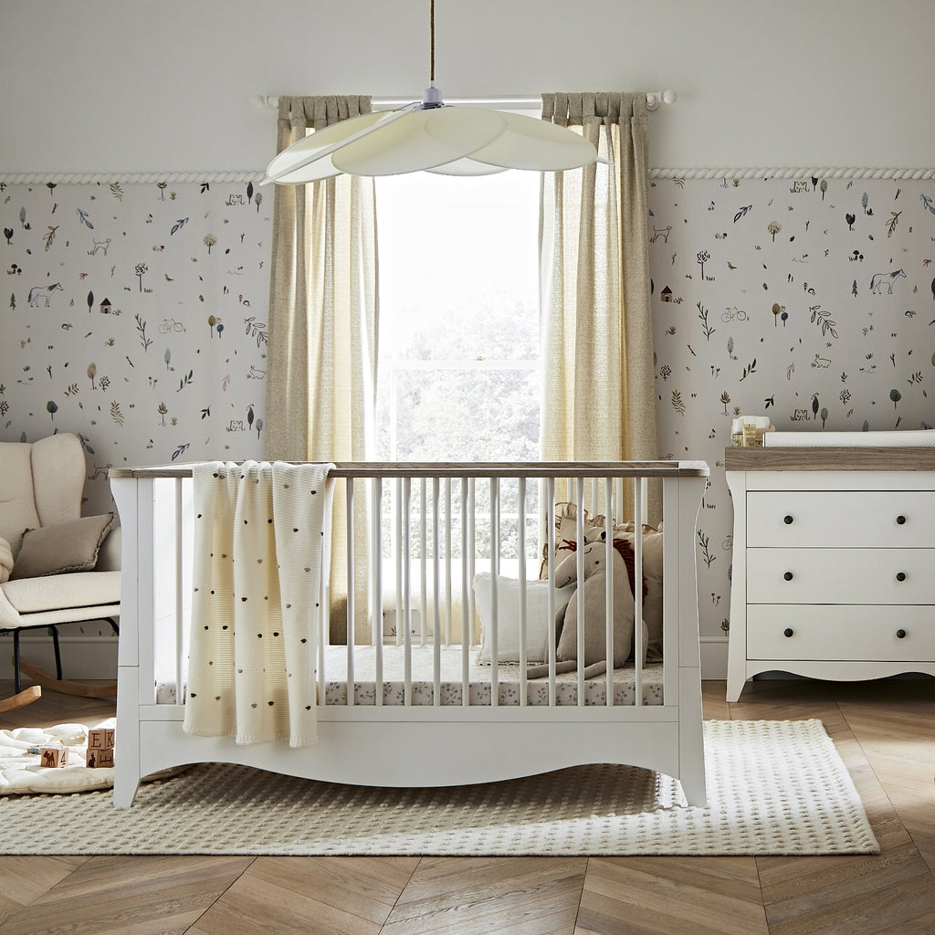 Cuddleco Clara 2 Piece Nursery Furniture Set - White & Ash