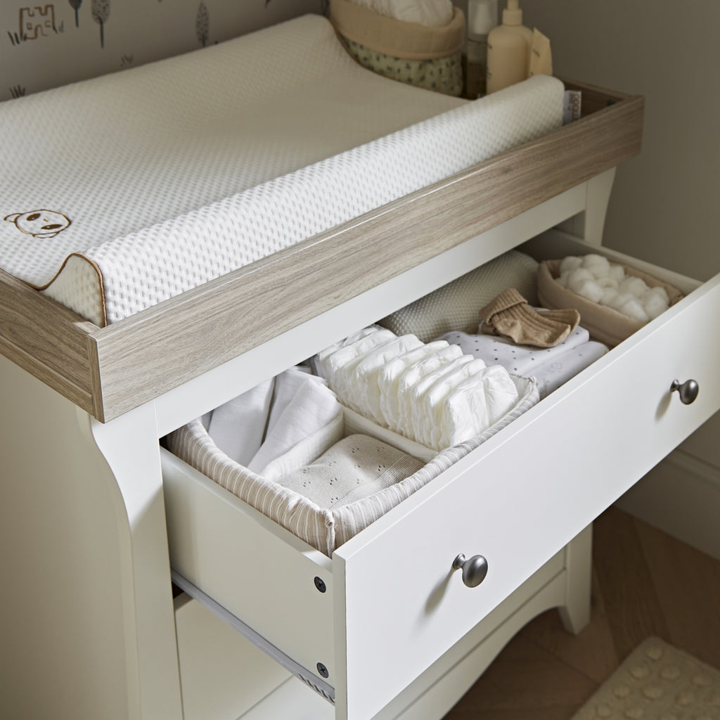 Cuddleco Clara 2 Piece Nursery Furniture Set - White & Ash