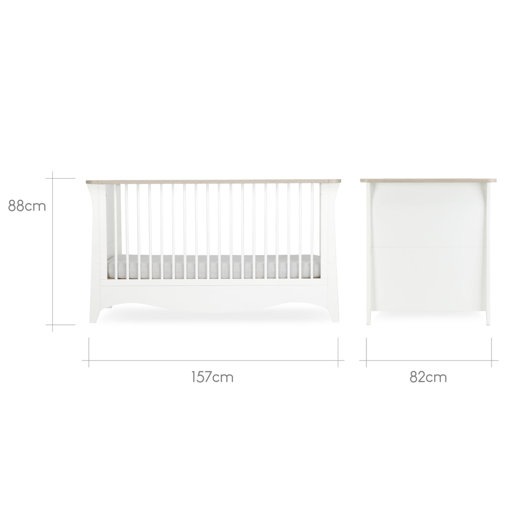 Cuddleco Clara 2 Piece Nursery Furniture Set - White & Ash