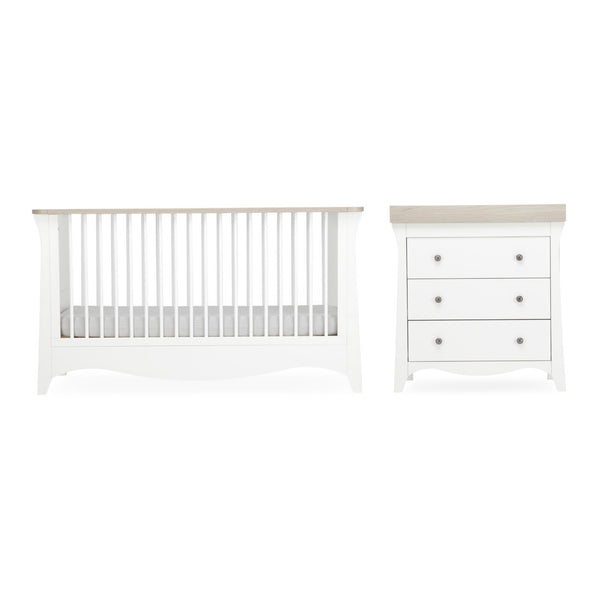 Cuddleco Clara 2 Piece Nursery Furniture Set - White & Ash