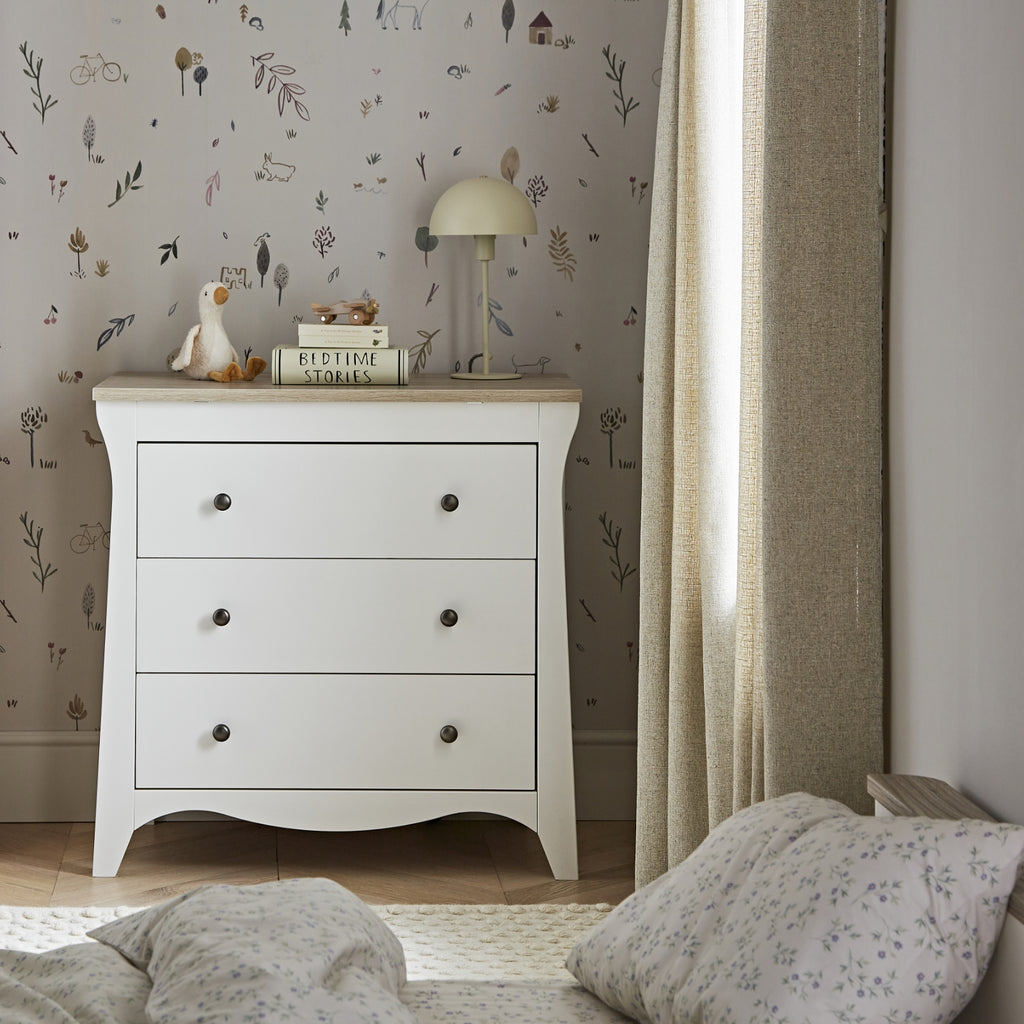 Cuddleco Clara 2 Piece Nursery Furniture Set - White & Ash