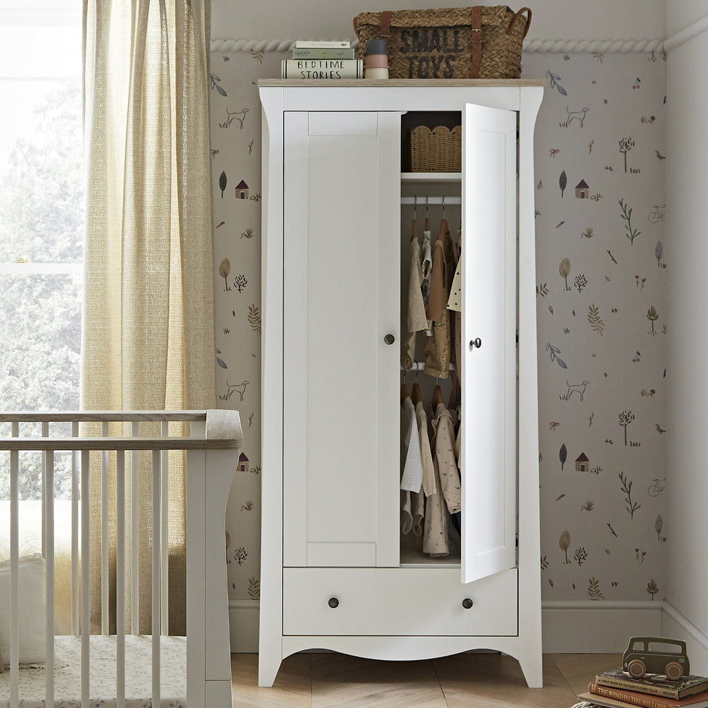 Cuddleco Clara 3 Piece Nursery Furniture Set - White & Ash