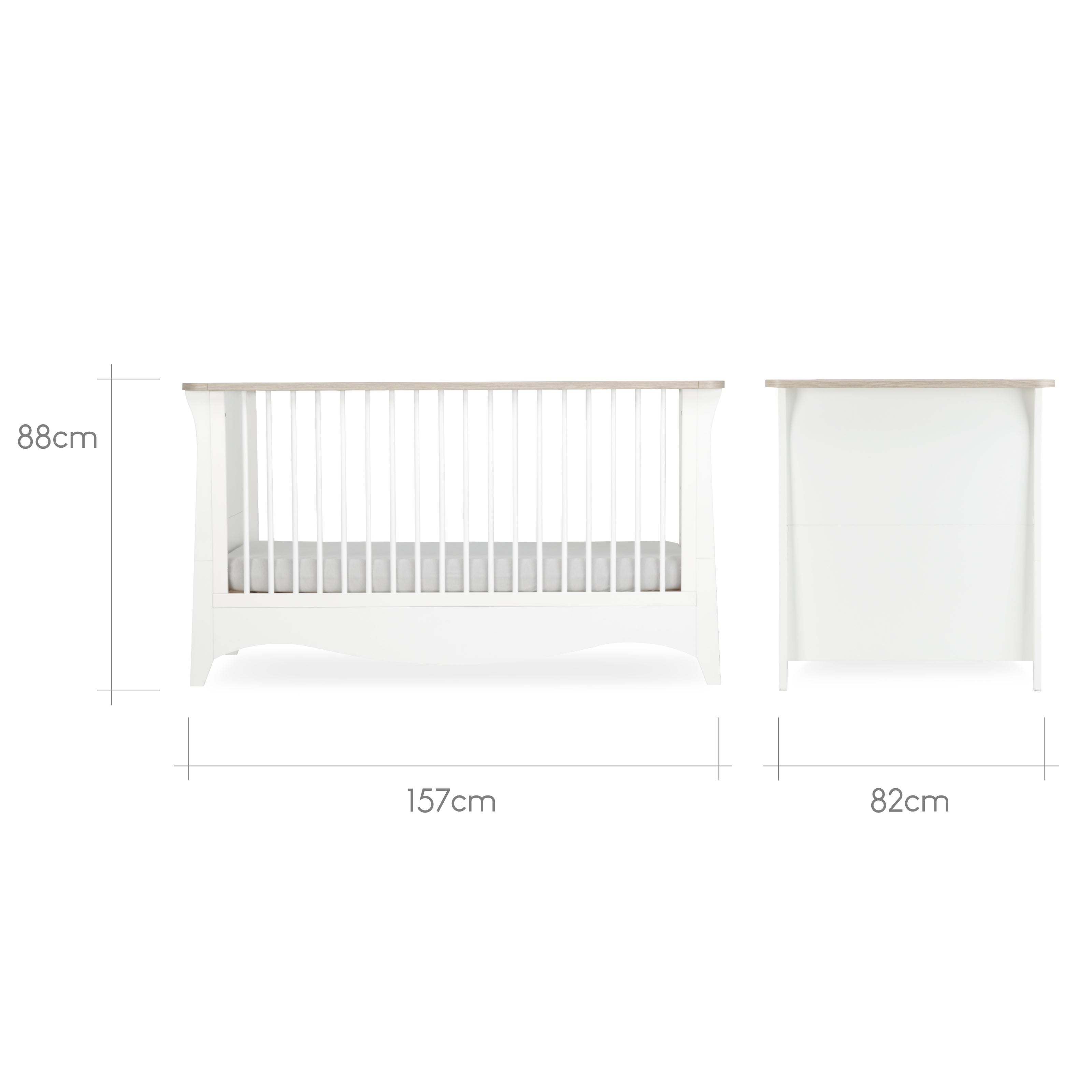 Cuddleco Clara 3 Piece Nursery Furniture Set - White & Ash