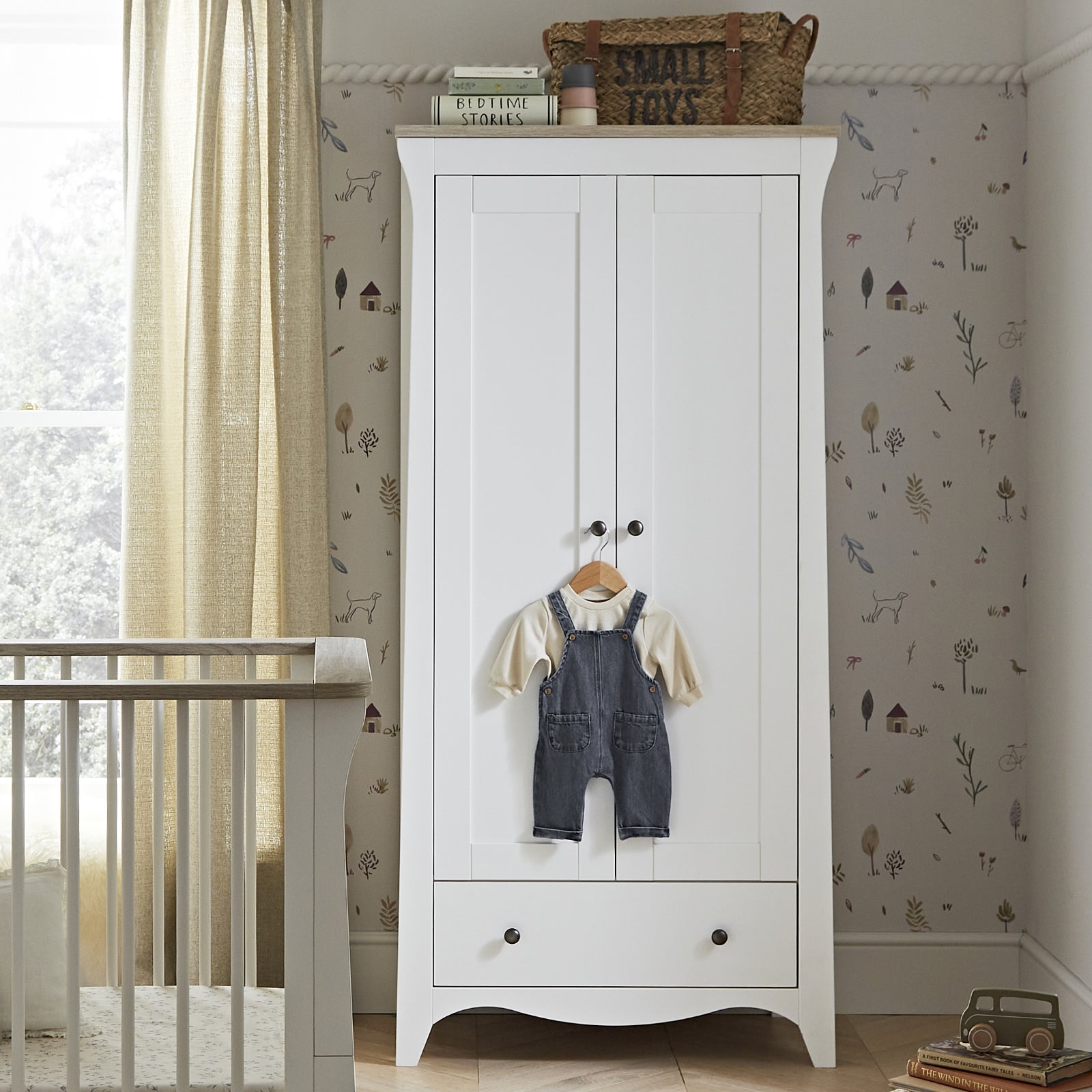 Cuddleco Clara Wardrobe - White & Ash