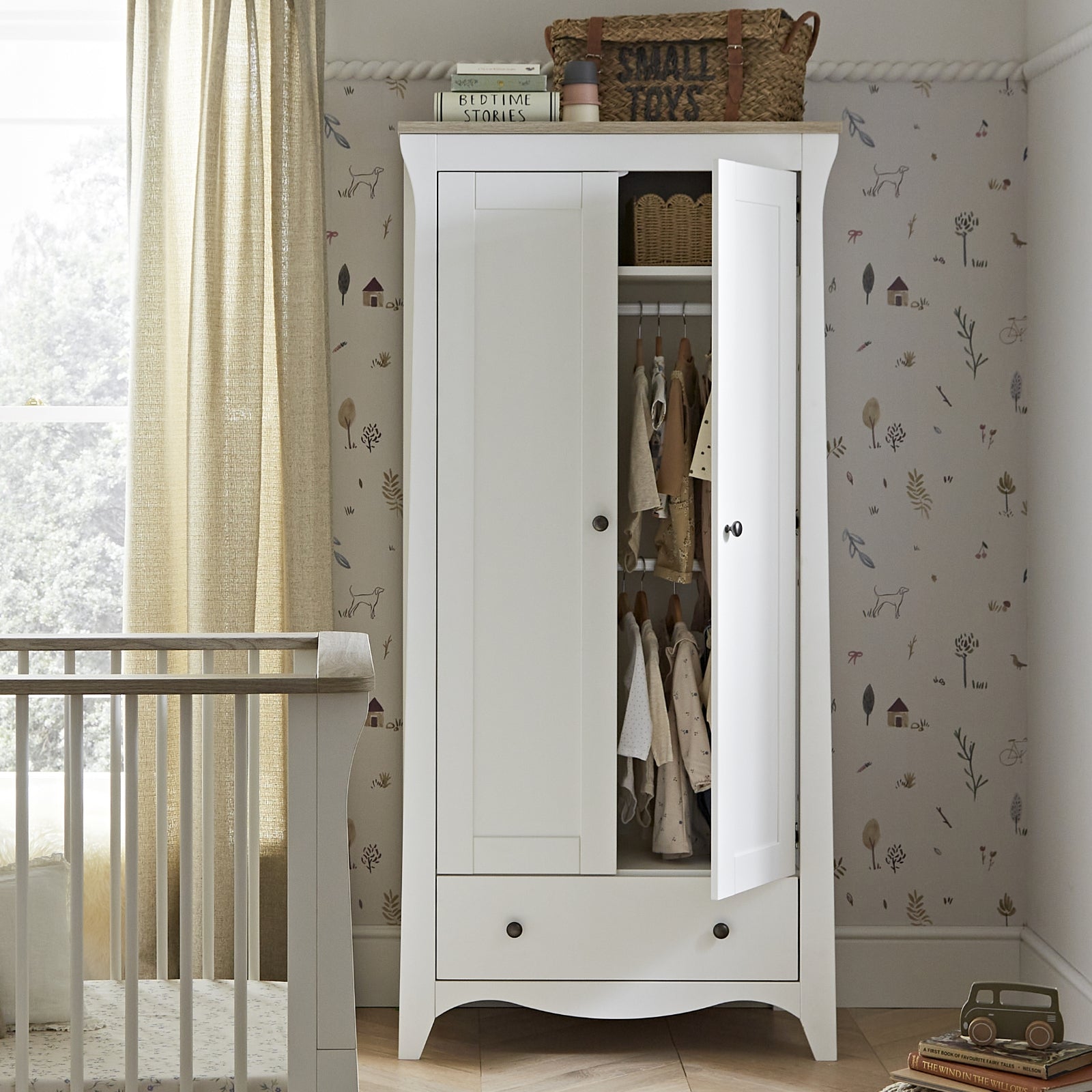 Cuddleco Clara Wardrobe - White & Ash