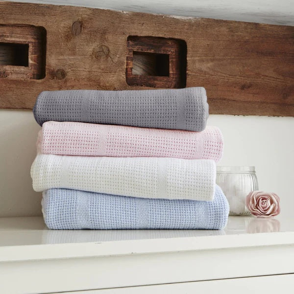 Clair de Lune Soft Cotton Cellular Cot Blanket - Grey