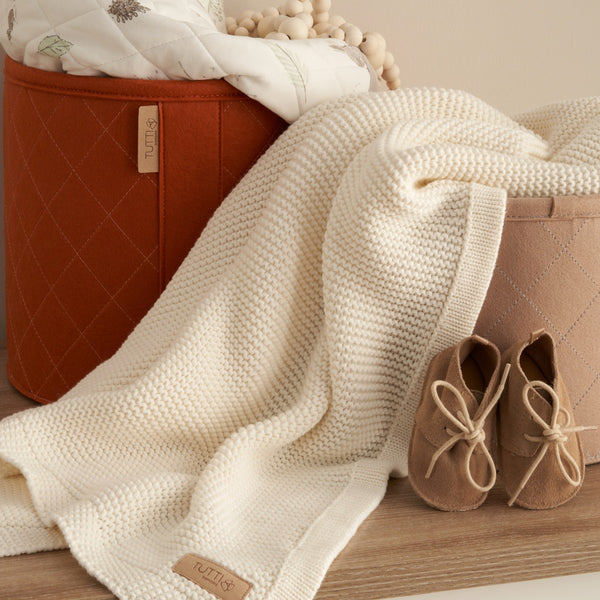Tutti Bambini Knitted Blanket - Fresh Cream