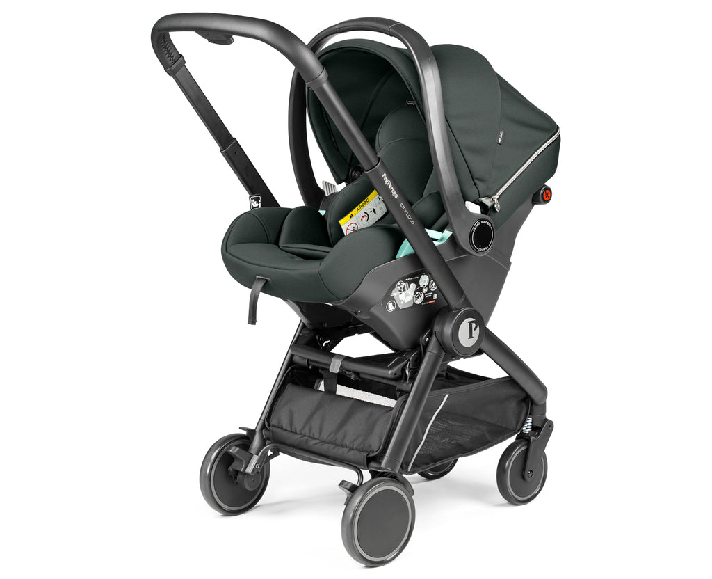Peg Perego City Loop Chassis, Seat Unit, Bassinet & Primo Viaggio Lounge Travel Bundle - Metal